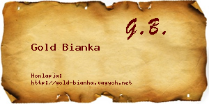 Gold Bianka névjegykártya